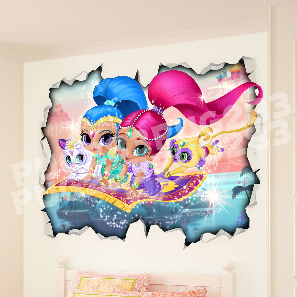 Shimmer And Shine Bedroom Decor
 Shimmer and Shine 3D Look Wall Vinyl Sticker Poster