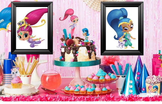 Shimmer And Shine Bedroom Decor
 Shimmer and shine Bedroom Birthday party Picture Frames Decor