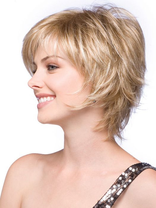 Short Feathered Bob Hairstyles
 Sky Synthetic Wig Basic Cap