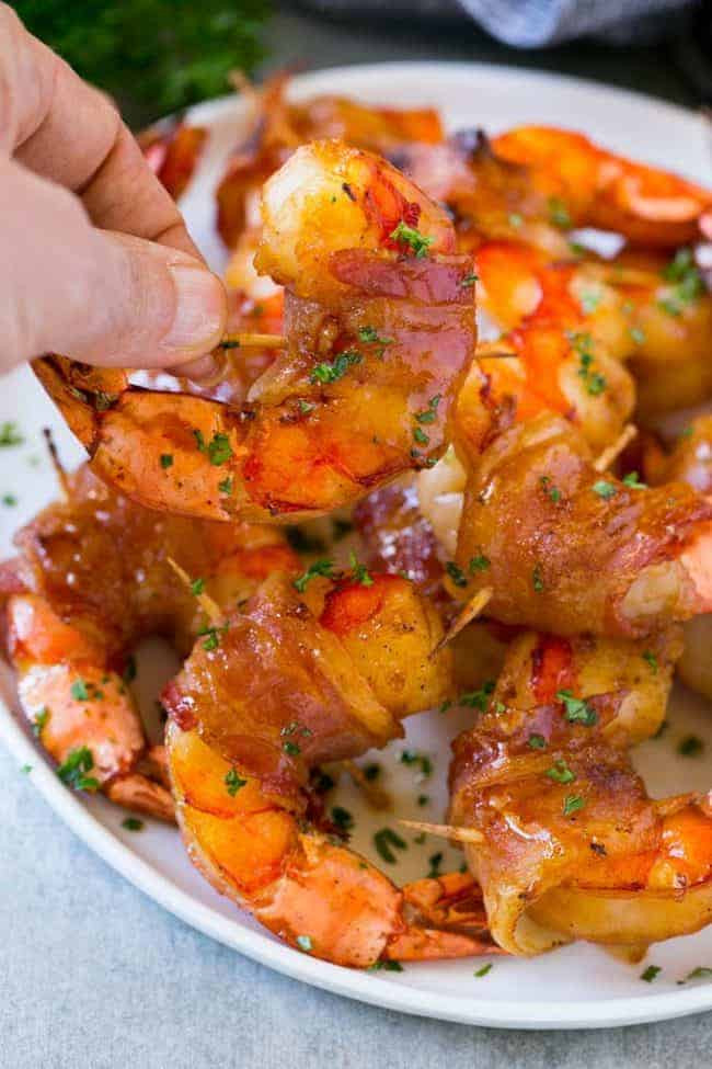 Shrimp Appetizers Recipe
 Sweet and Savory Bacon Wrapped Shrimp