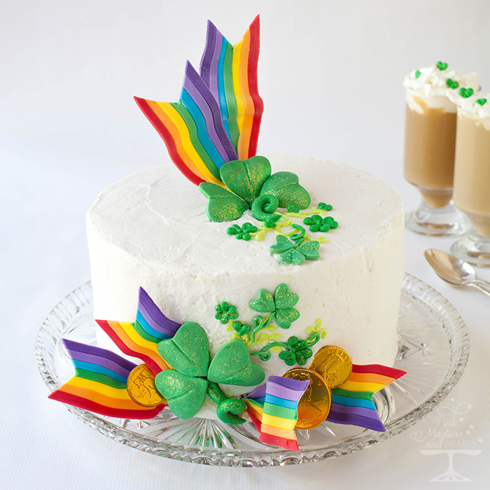 St Patrick'S Day Birthday Cake
 St Patrick’s Day Cake with DIY Fondant Rainbow Ribbons