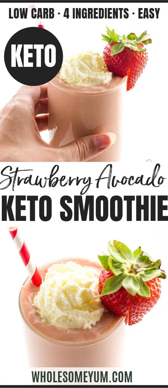 Sugar Free Smoothie Recipes
 Strawberry Avocado Keto Smoothie Recipe with Almond Milk
