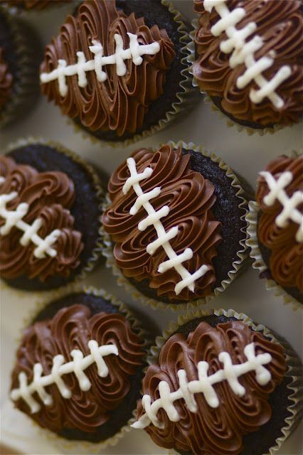 Super Bowl Cupcake Recipes
 Double Chocolate "Football" Cupcakes