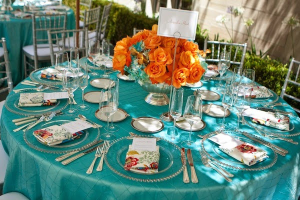 Teal Wedding Decorations
 Wedding Color Inspiration Turquoise and Orange Lots of