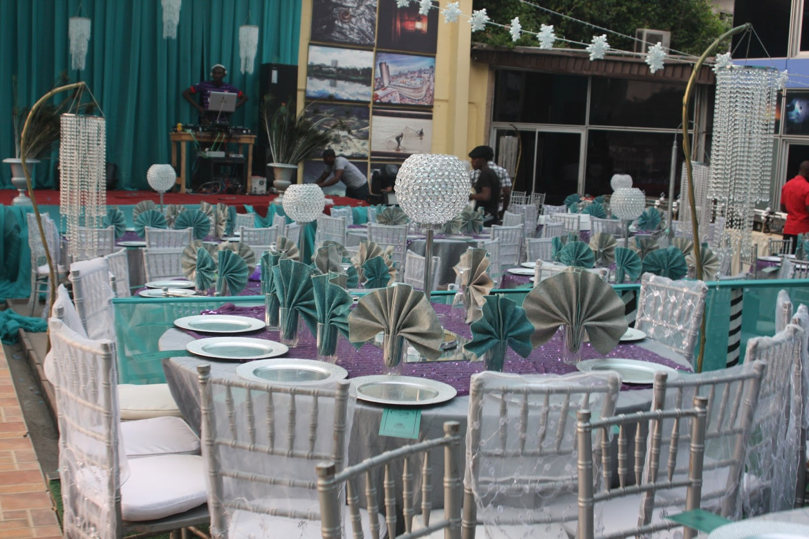 Teal Wedding Decorations
 AQUARIAN TOUCH EVENTS NG PURPLE TEAL& SILVER WEDDING DINNER