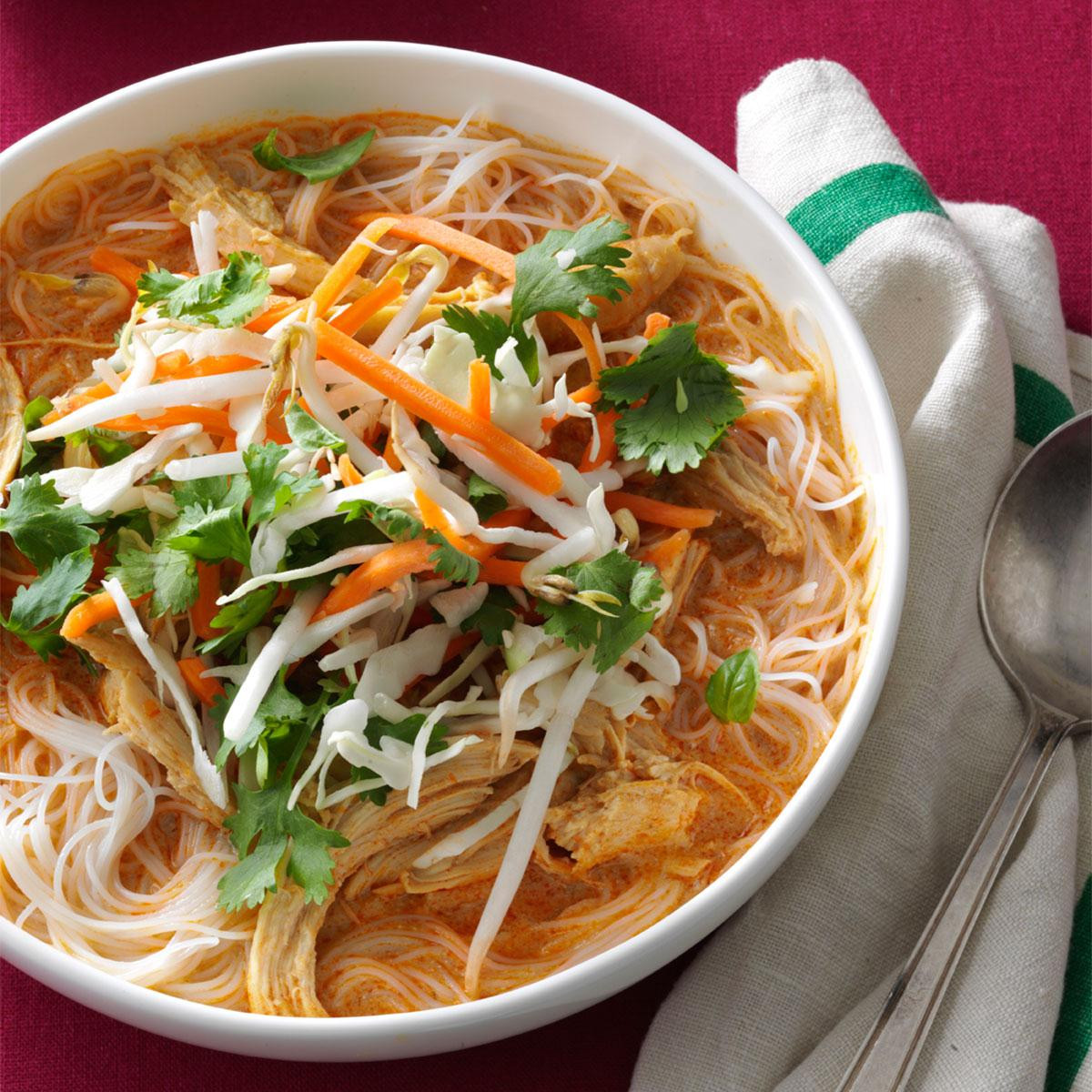 Thai Rice Noodles Soup
 Coconut Curry Chicken Soup Recipe