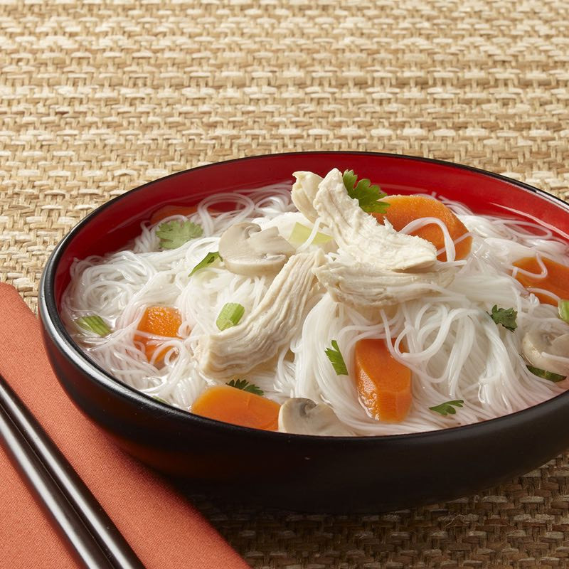 Thai Rice Noodles Soup
 Chicken Soup with Rice Noodles