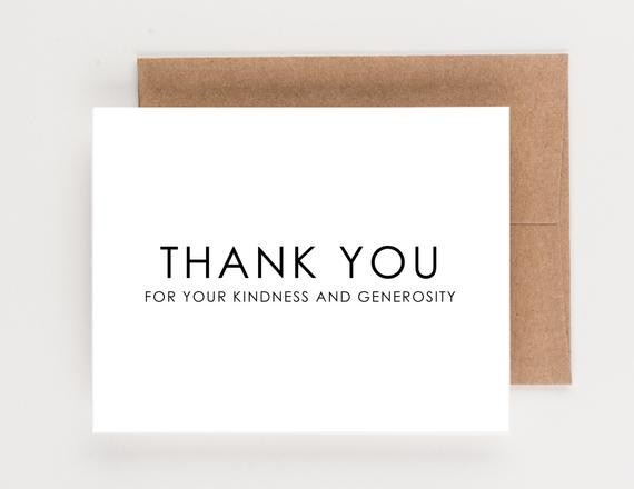 Thank You For Your Kindness And Generosity Quotes
 Kindness and Generosity Wedding Thank You Notes Boxed Set
