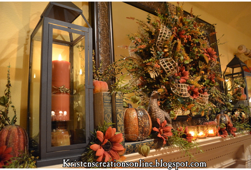 Thanksgiving Fireplace Mantel Decoration
 Kristen s Creations My Fall Mantle With A Warm Glow
