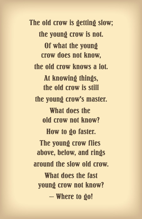 The Crow Mother Quote
 Old Crow Young Crow Didn t Elder Packer use this in the