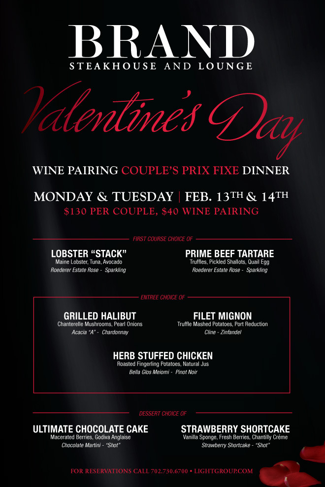 Valentines Day Dinner Specials
 Table d’hôte