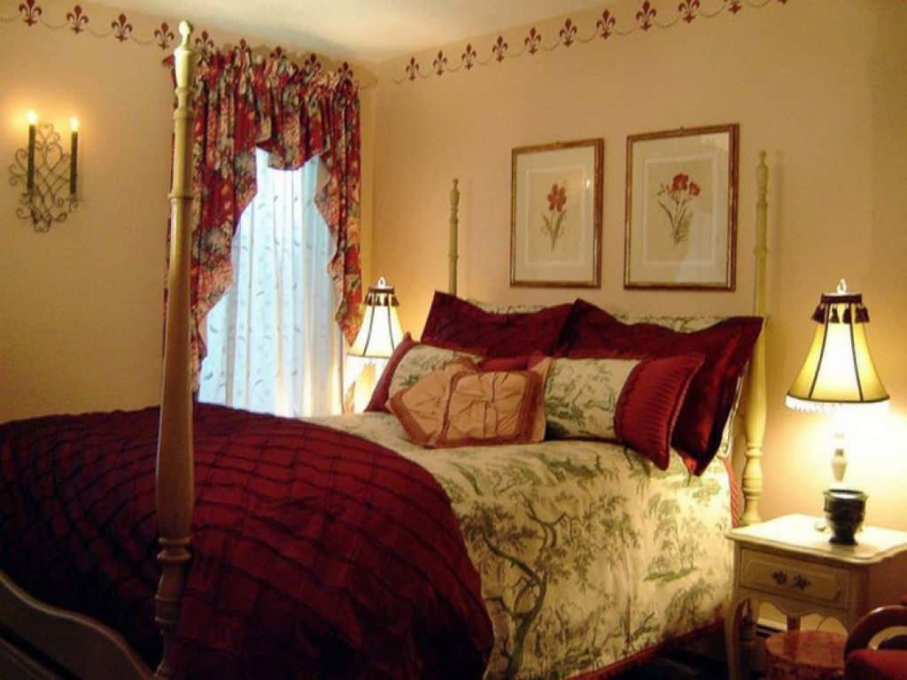 Wallpaper Borders For Bedroom
 Bedroom With Wall Candle Sconce And Light Wall Colors Also