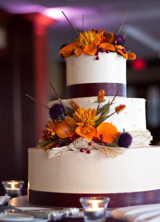 Wedding Cakes Fall
 Fall Wedding Ideas And Invitations Purple And Orange Wedding