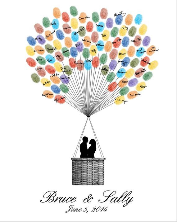 Wedding Guest Book Balloons
 Wedding Guest Book Hot Air Balloons Personalized