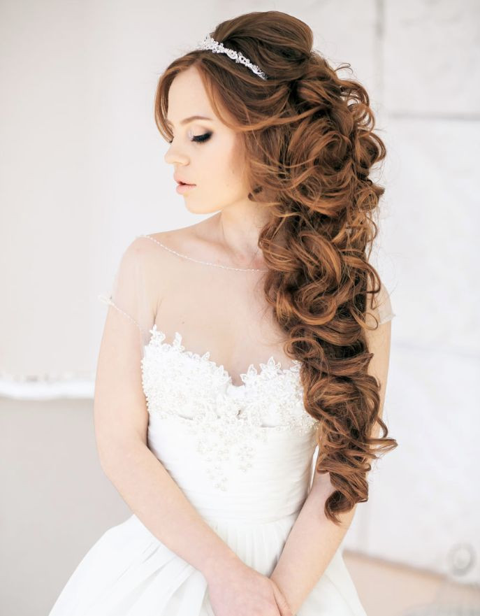Wedding Hairstyle Curls
 long curly half up half down wedding hairstyle