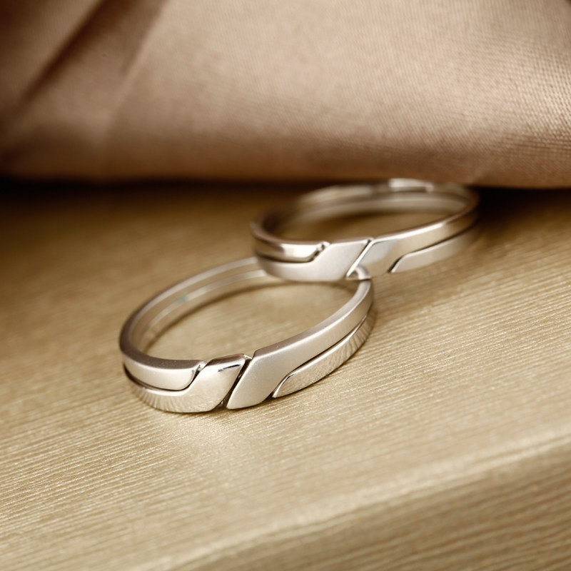 Wedding Rings For Him And Her Matching
 Interlocking Infinity Promise Rings for Couples Polished