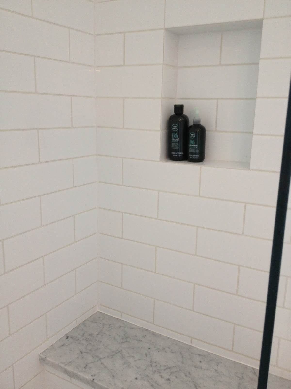 White Tile Bathroom Shower
 Building our dream home from the ground up House tour