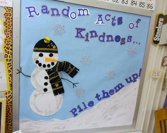 Winter Bulletin Board Ideas Elementary School
 Random Acts of Kindness Pile Them Up Winter Bulletin