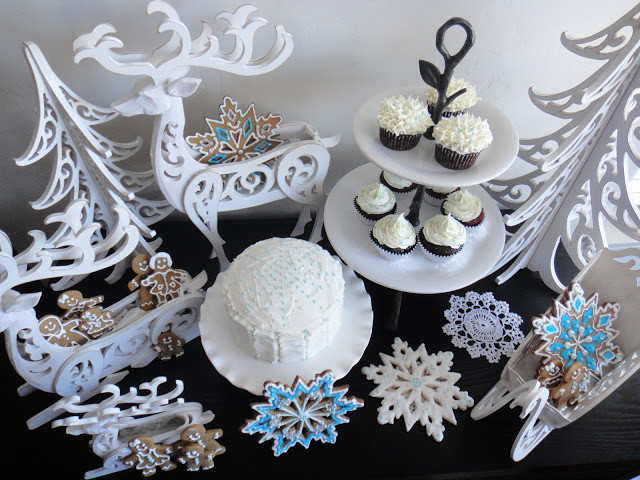 Winter Themed Desserts
 Worth Pinning White and Blue Winter Dessert Table