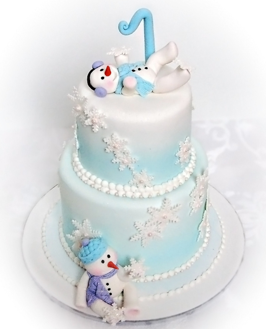 Winter Wonderland Birthday Cake
 Snowbabies First Birthday Cake CakeCentral