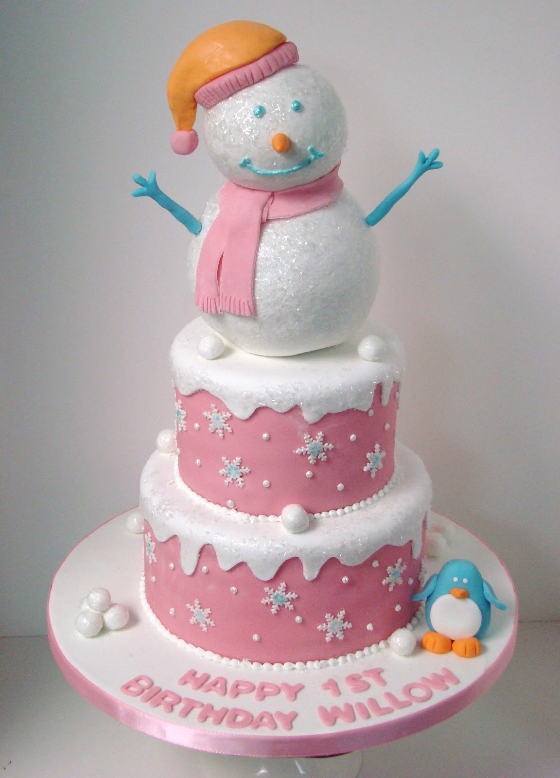 Winter Wonderland Birthday Cake
 Sweet Cakes by Rebecca Winter e derland First Birthday