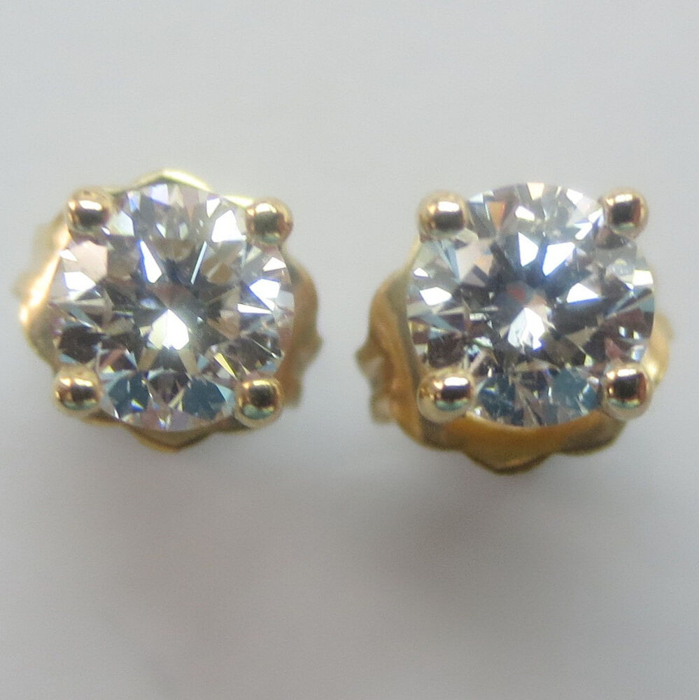 1 Carat Diamond Earrings
 1 2 CARAT BRILLIANT CUT POLISHED DIAMONDS GOLD STUD