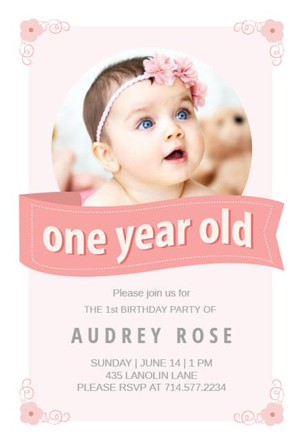 1 Year Old Birthday Invitations
 1st Birthday Invitation Templates Free