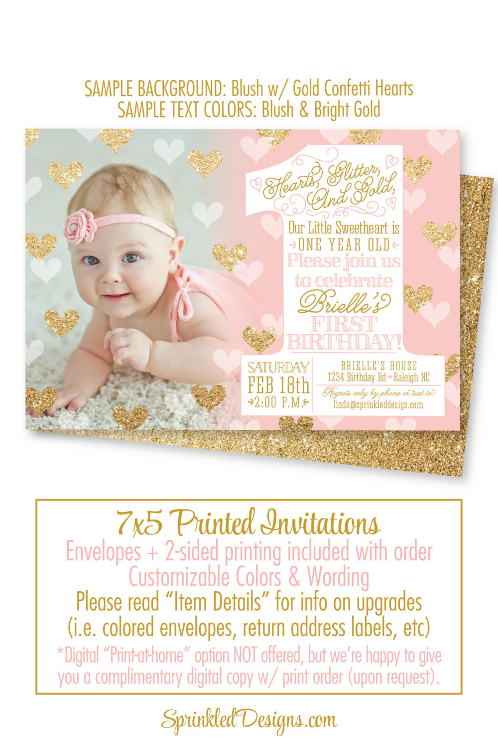 1 Year Old Birthday Invitations
 Our Little Sweetheart 1st Birthday Invitation e Year Old