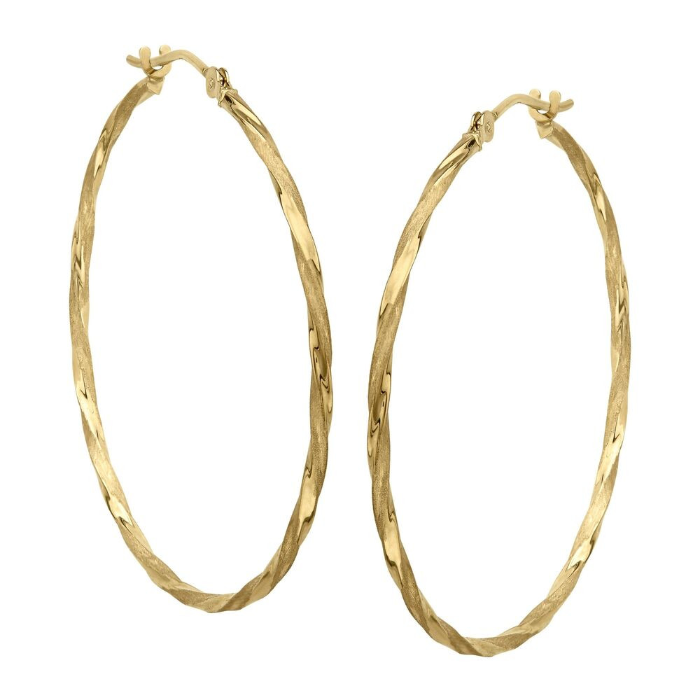 14k Hoop Earrings
 Eternity Gold Twisted Hoop Earrings in 14K Gold