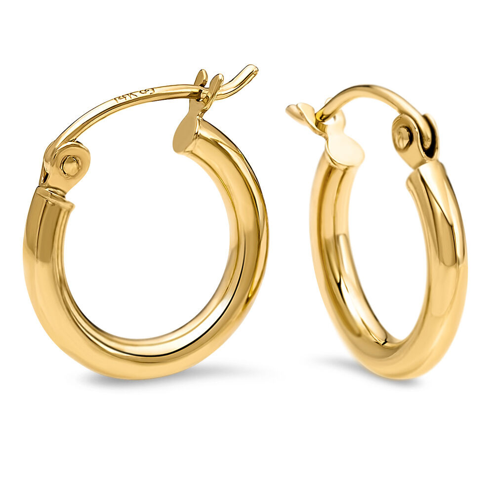 14k Hoop Earrings
 Leslies 14k Solid Yellow Gold Polished Small Hoop Earrings