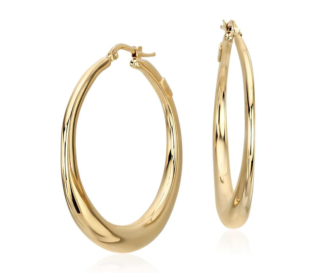 14k Hoop Earrings
 Bold Hoop Earrings in 14k Italian Yellow Gold 1 1 2