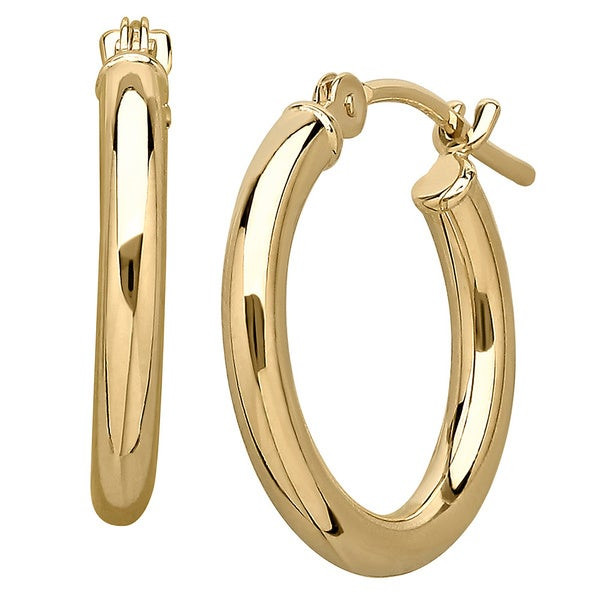 14k Hoop Earrings
 Shop 14k Small Yellow Gold Round Tube Hoop Earrings Free