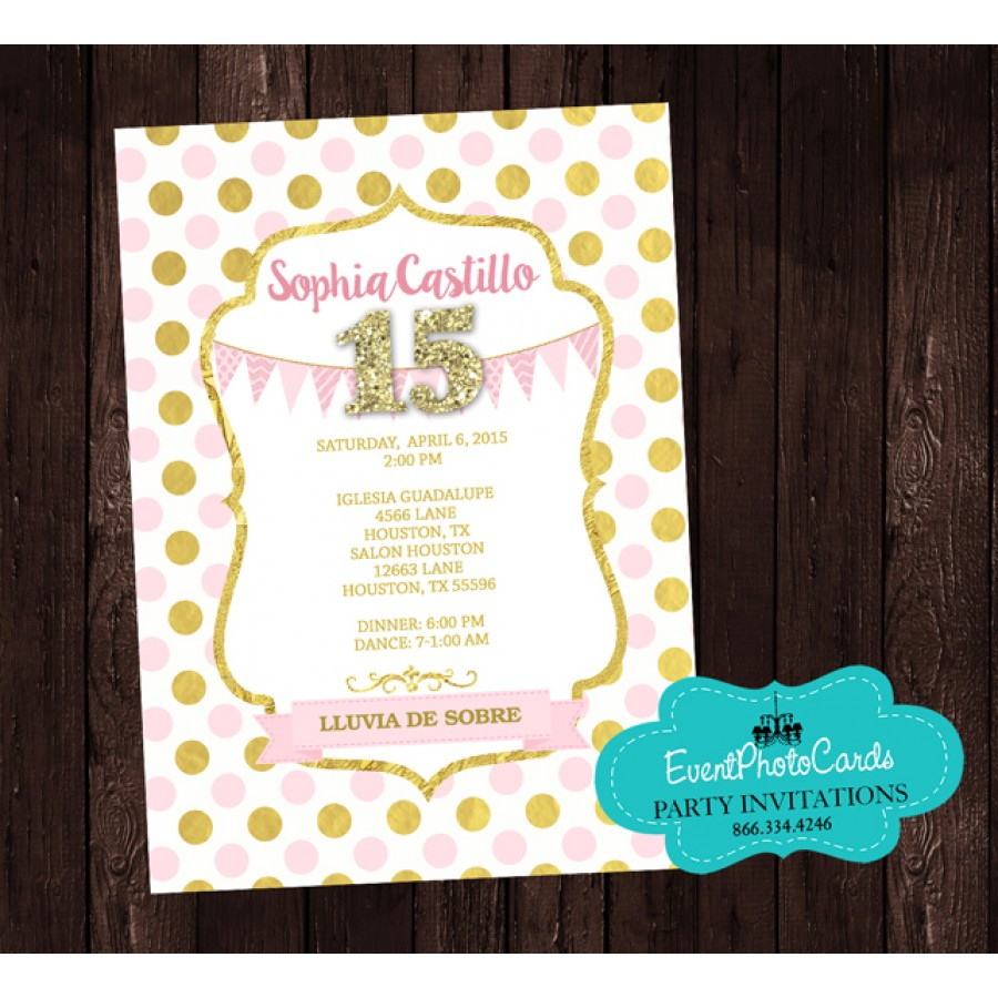 15 Birthday Invitations
 Polka Princess Birthday Party Invitations Sweet 15