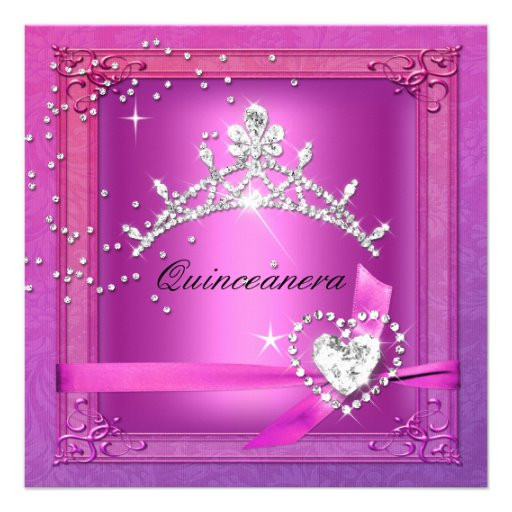 15 Birthday Invitations
 Pink Quinceanera 15th Tiara 15 Birthday Party 5 25x5 25
