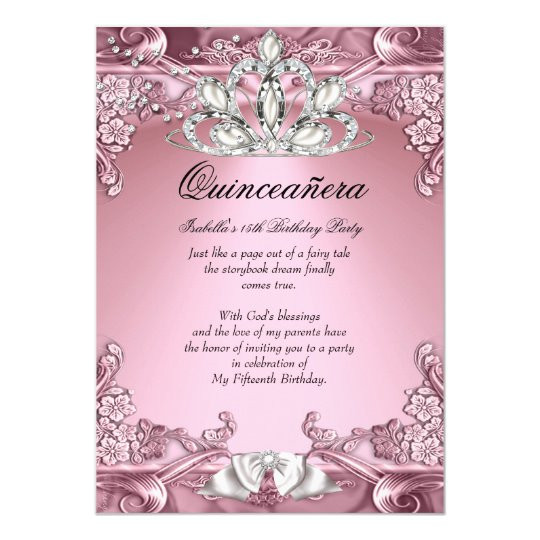 15 Birthday Invitations
 Quinceanera Pink 15th Birthday Party Card