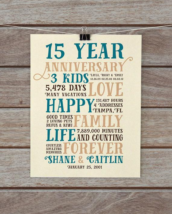 15Th Anniversary Gift Ideas For Him
 Anniversary Gifts 15 Year Anniversary Present for Him