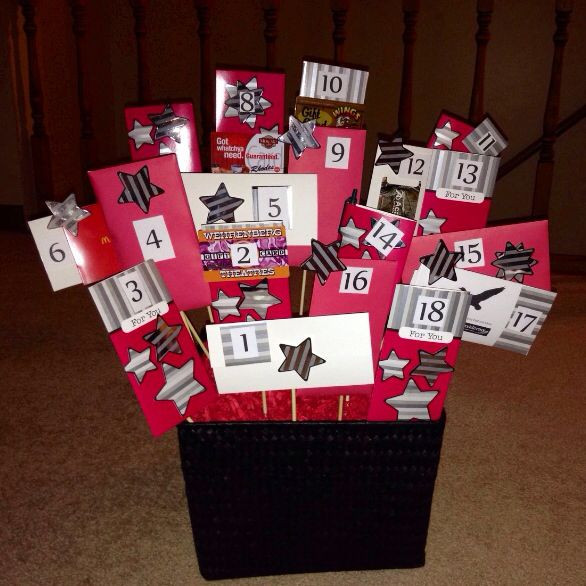 18 Year Old Birthday Gift Ideas
 This is a 18th Birthday Basket filled with 18 envelopes