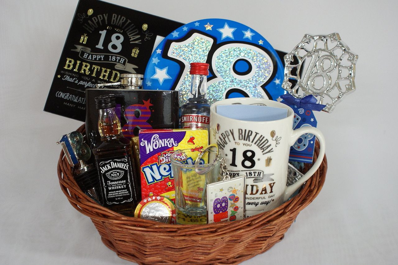 18Th Birthday Party Ideas For A Boy
 Personalised 18th Birthday Gift Basket for Boys
