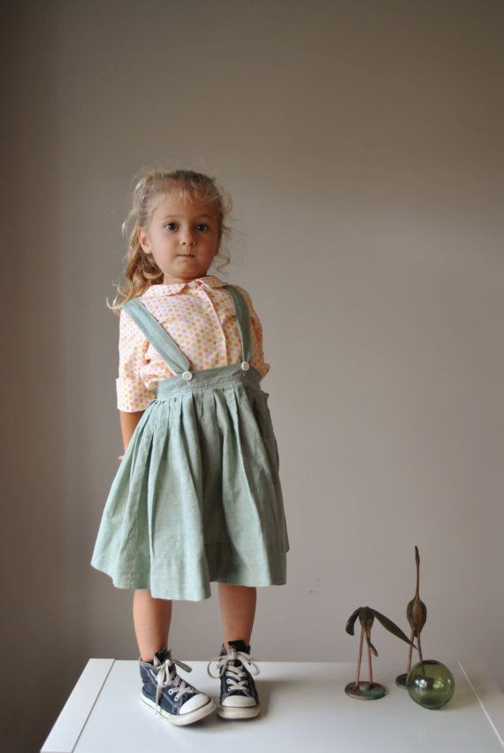 1950S Children Fashion
 1950s Moss Suspender Skirt size 3t 4t etsy love