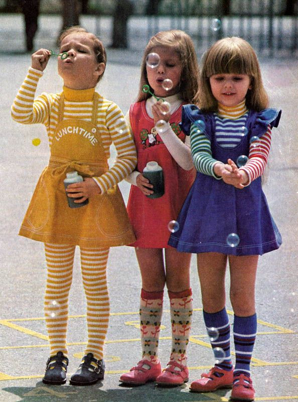 1970S Fashion For Kids
 missdandy Little girls blowing bubbles late 1970s