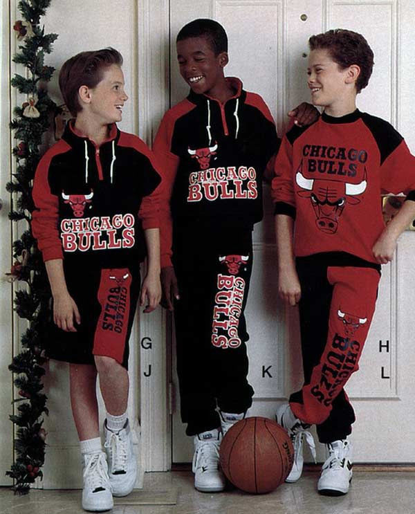 1990S Kids Fashion
 Boys Chicago Bulls Clothing from a 1991 catalog 1990s