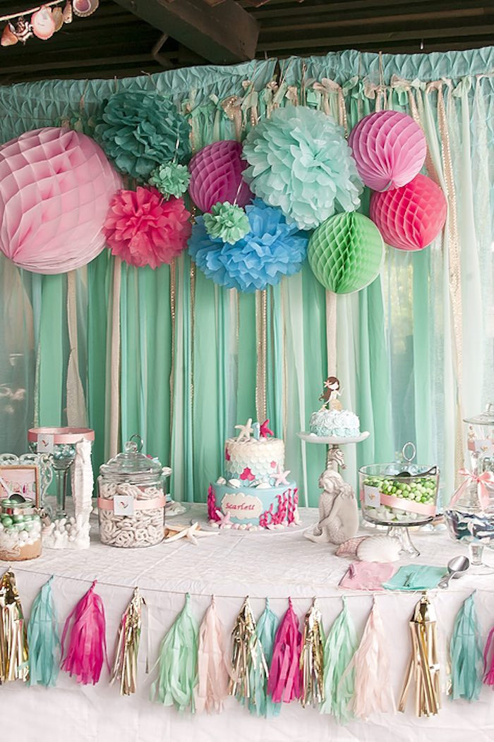 1st Birthday Decorating Ideas
 Kara s Party Ideas Littlest Mermaid 1st Birthday Party