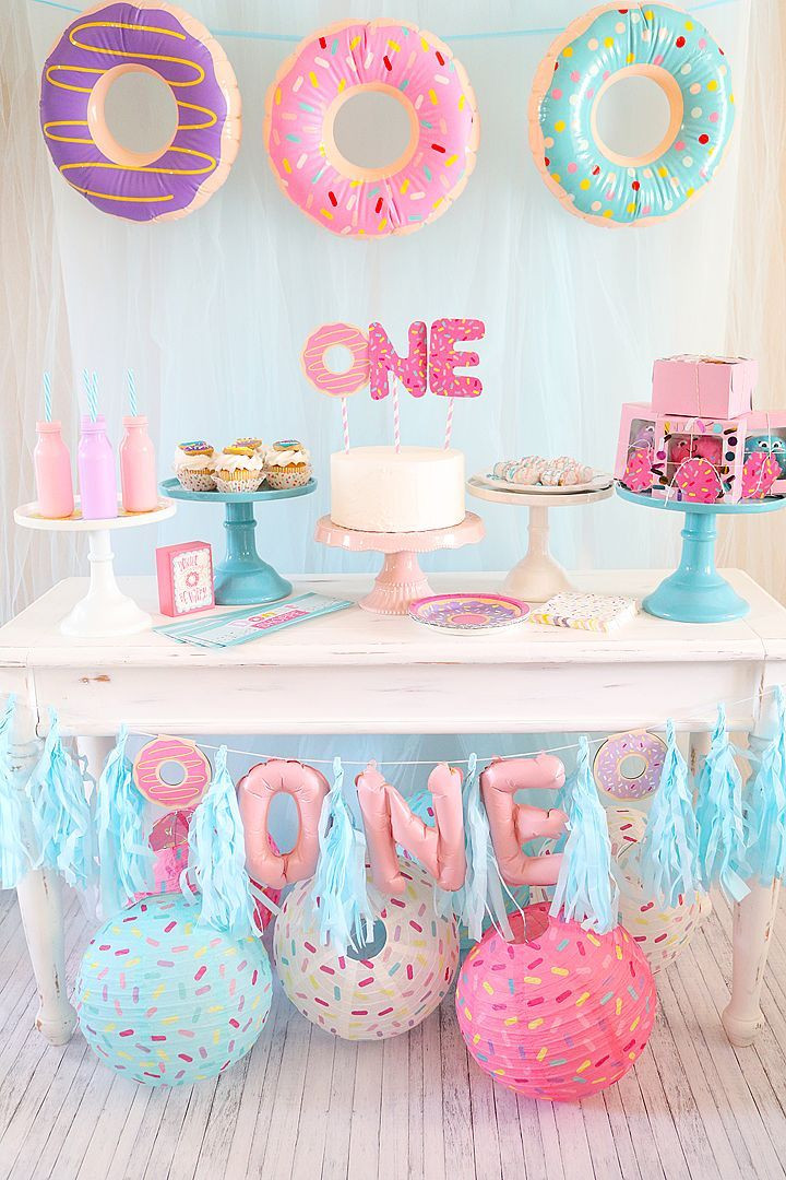 1st Birthday Decorations For Girl
 An absolutely adorable and very trendy doughnut themed