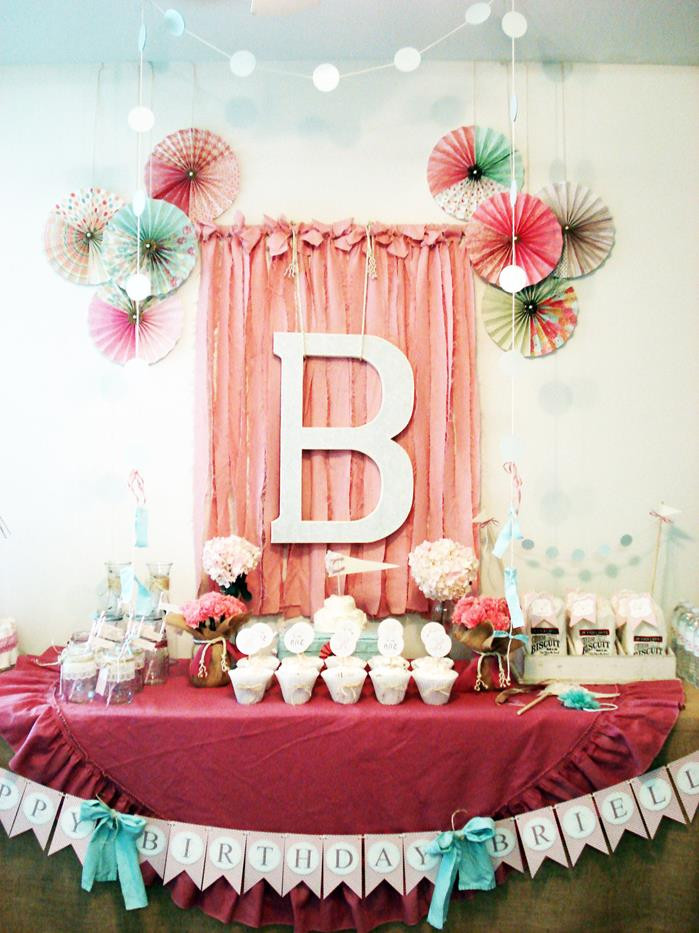 1st Birthday Decorations For Girl
 Kara s Party Ideas Vintage Chic 1st Girl Boy Birthday