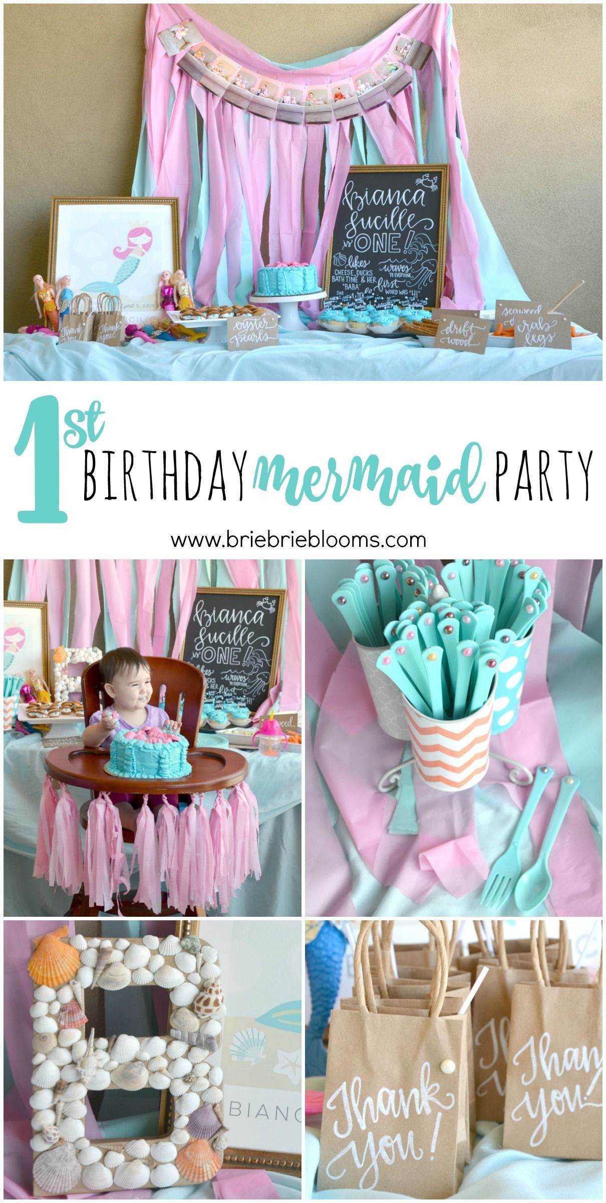 1st Birthday Decorations For Girl
 First Birthday Mermaid Party