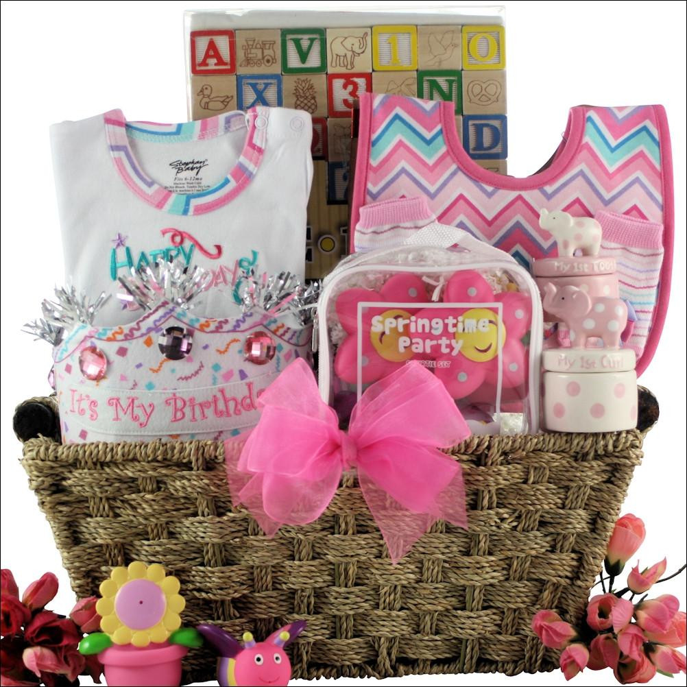 1St Birthday Gift Basket Ideas
 Baby s 1st Birthday Basket Girl