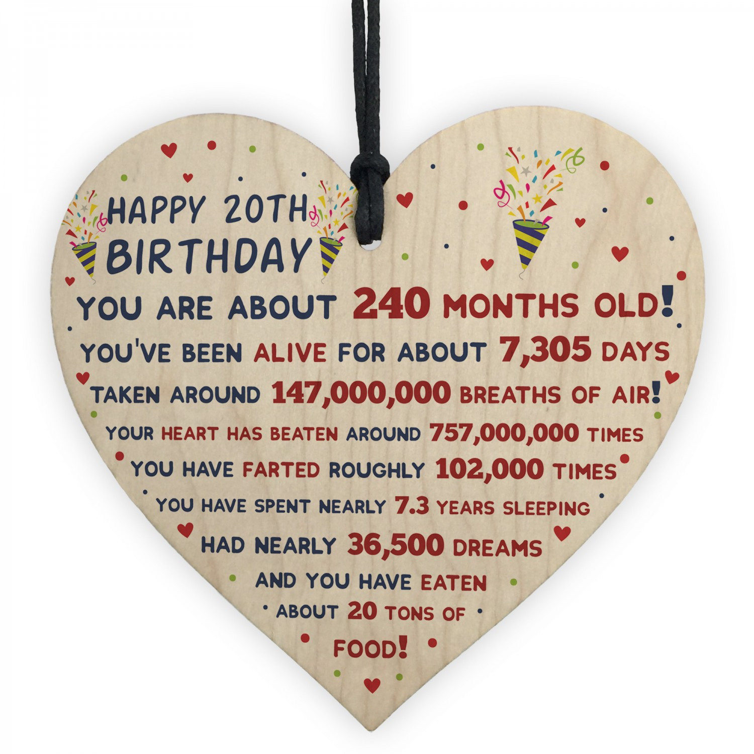 20Th Birthday Gift Ideas For Daughter
 20th Birthday Gift For Daughter Son 20th Birthday Facts Heart