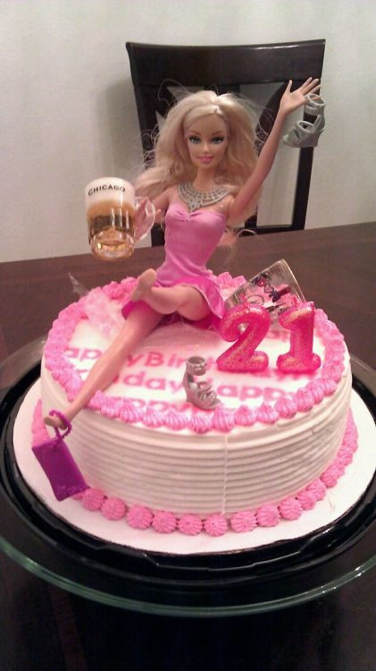 21 Birthday Party
 Pin on drunk barbie cake