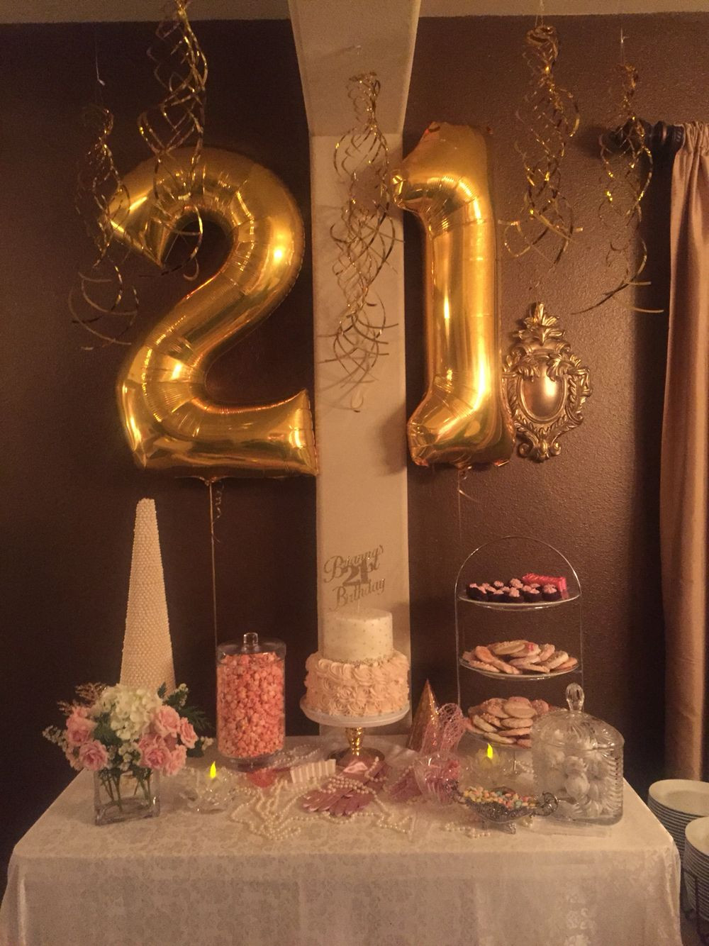 21 Birthday Party
 Pink and Gold 21st Birthday Celebration