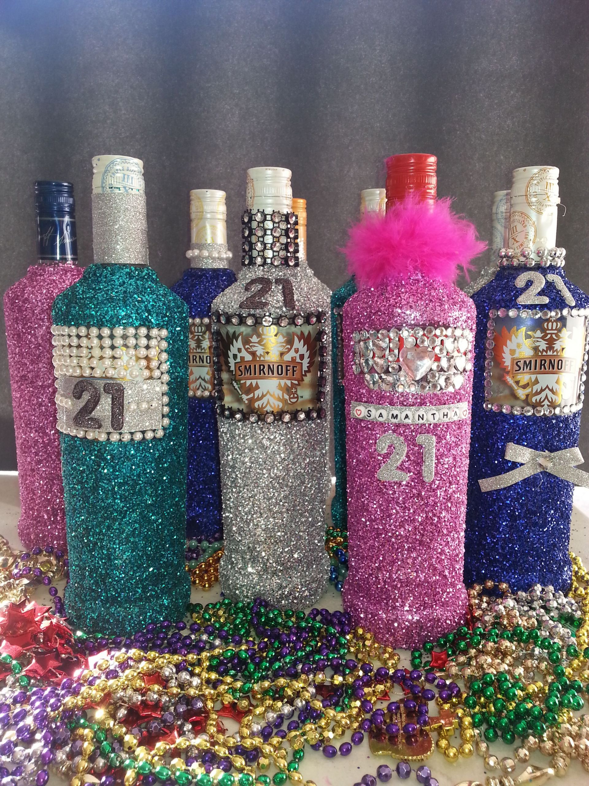 21 Birthday Party
 Glitter Bottles for a 21st Birthday Party